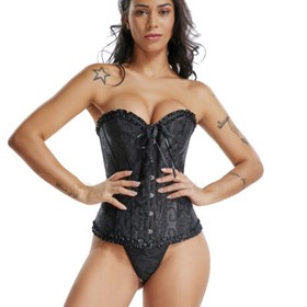 Women Overbust Boned White Corset Top Burlesque Basque Push Up Costume Size 6-24