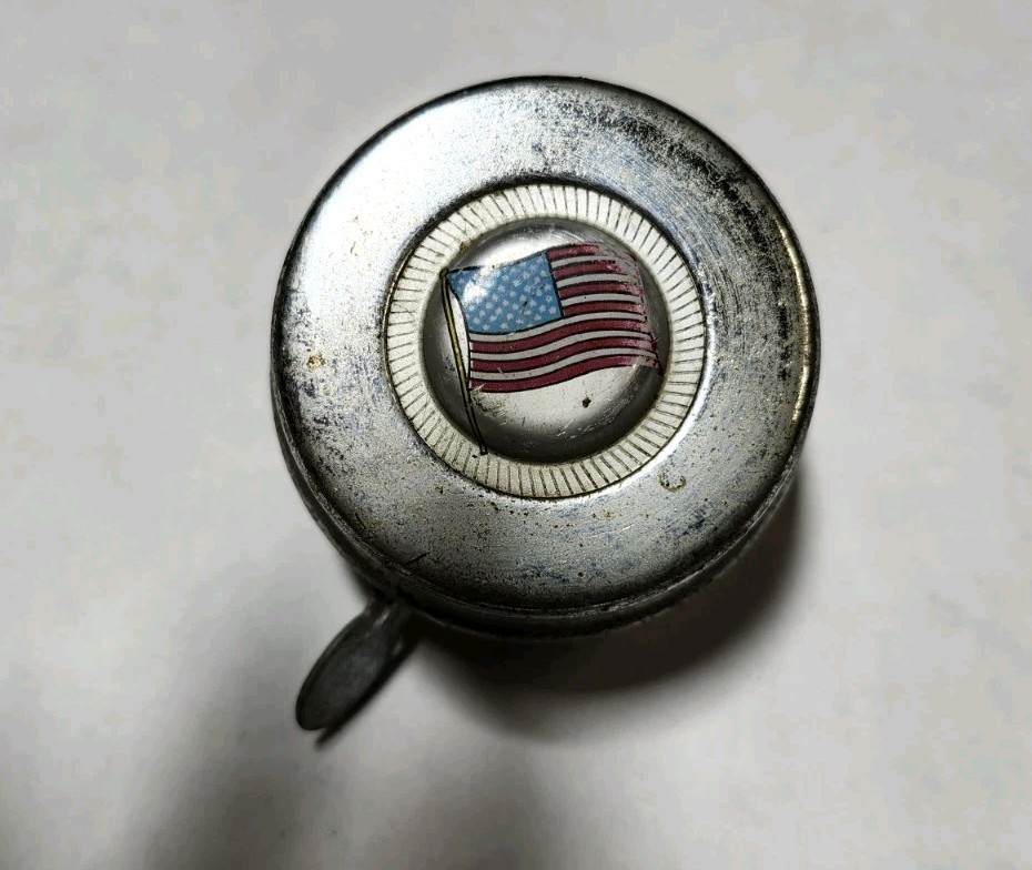 Flag Antique Bicycle Horn VTG American Flag Metal Bicycle Bell