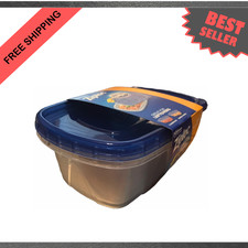 Food Storage Container Set with Snap Lid, Clear Plastic, 3 Sizes, Compact for