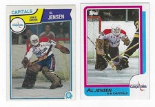 Lot of 2 Different Washington Capitals Goalie Al Jensen Hockey Cards