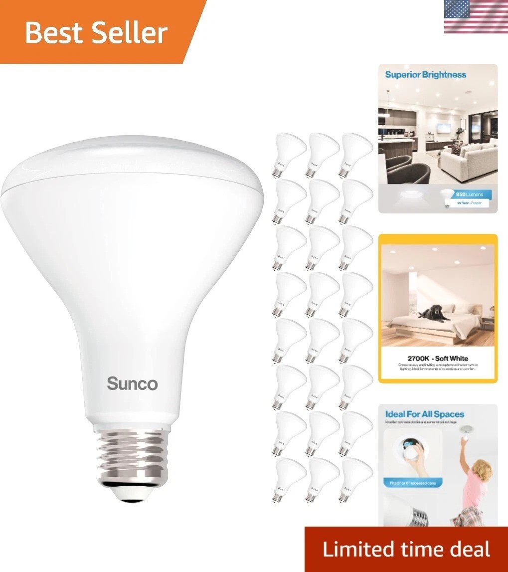 Sunco 24 Pack BR30 LED Bulbs, Indoor Flood Lights 11W Equiva