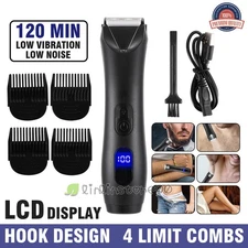 Men's Manscape Pubic Hair Trimmer Groin USB Electric Ball Body Shaver Waterproof
