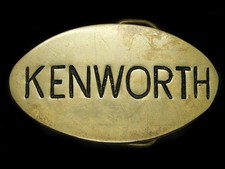 UE15162 VINTAGE 1970s  KENWORTH  TRUCK COMPANY SOLID BRASS BARON BELT BUCKLE