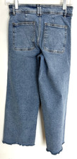 Zara Girls Size 11-12 Blue Wide Leg Denim Jeans Adjustable Waist