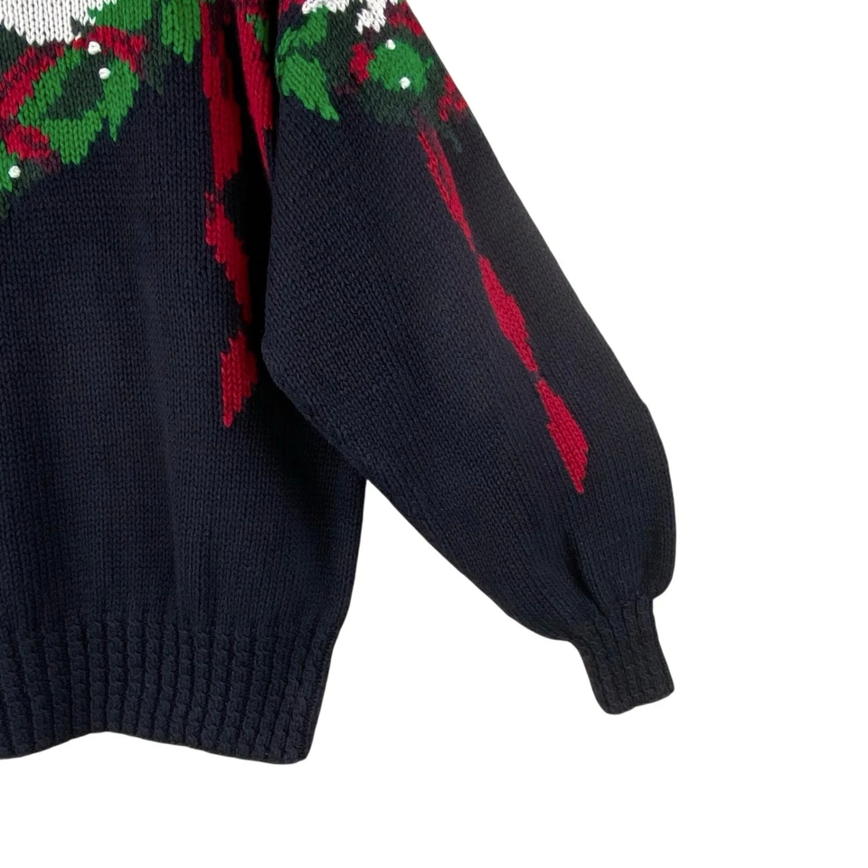 Vintage Norm Thompson Holiday Sweater Size XL Linen Cotton Ugly Christmas - Image 3 of 4