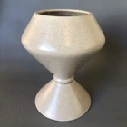Vintage MCM Haeger Pottery USA Pedestal Hourglass Planter Vase Tan Beige Speckle