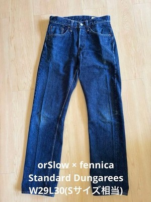 orSlow × fennica Standard Dungarees Denim Pants Straight Blue W29 Inseam 76cm