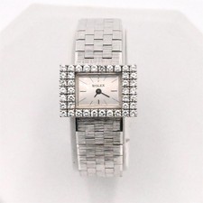 VINTAGE LADIES ROLEX DIAMOND COCKTAIL MECHANICAL WRISTWATCH 18K WHITE GOLD