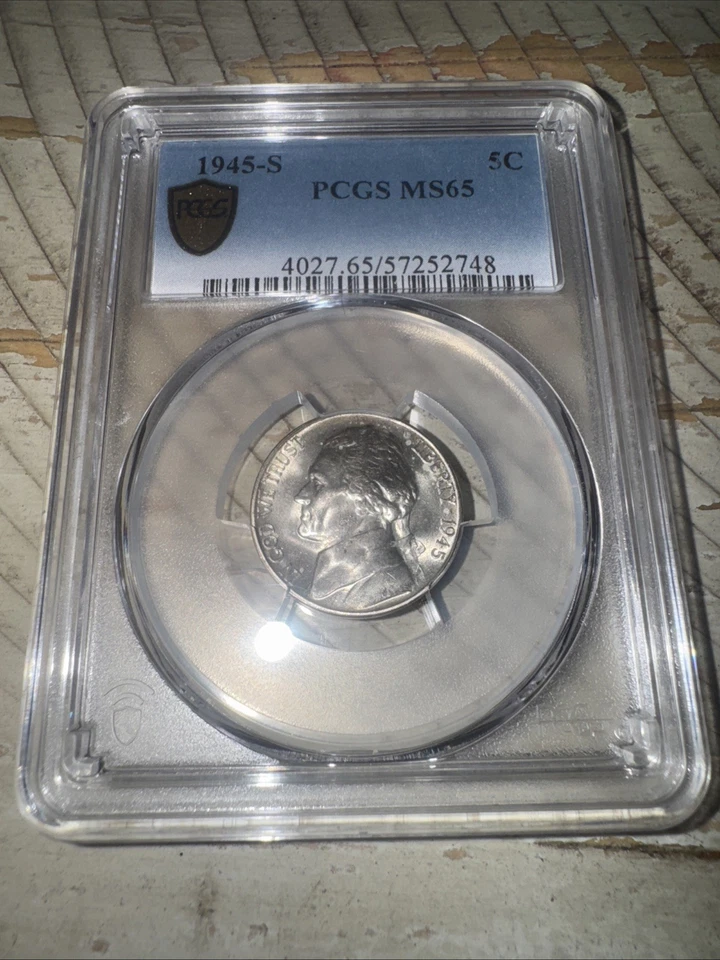 1945 S Jefferson Nickel (wartime silver) PCGS MS 65 FS!? - Image 2 of 4