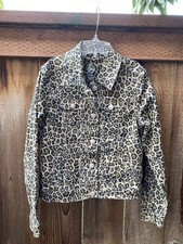 Girls Button Front Cheetah Print Waist Jacket - Wonder Nation - Size L 10-12