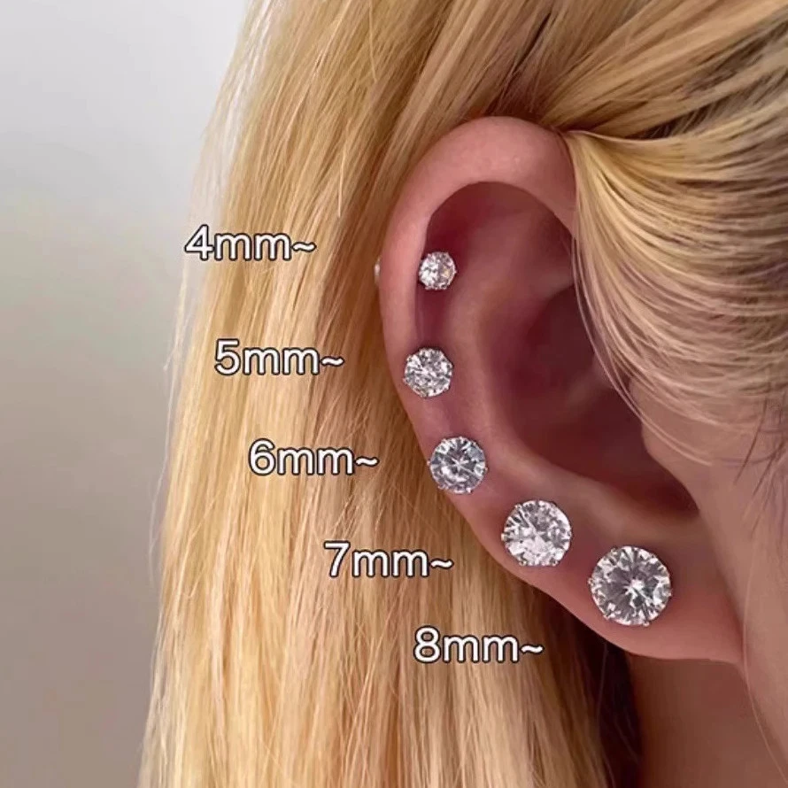 Aretes magnéticos de metal para hombre redondos cristal punk clip joyería clásica moderna Foto 4 de 4