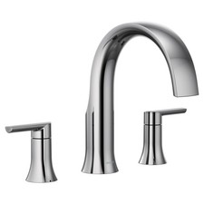 MOEN Doux TS983 Chrome Two-Handle High Arc Deck-Mount Roman Tub Faucet Trim in