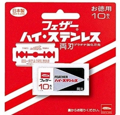 Feather Hi-Stainless Double-edge Shaving Razor Refill 10-Pack