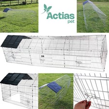XXL Metal Run Rabbit Guinea Pig Chicken Duck Pet Ferret Dog Enclosure Roof Hutch