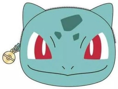 Pokémon Bulbasaur Gesicht weich, Plüschbeutel mit Pokéball Charm Reißverschluss