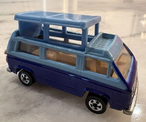 Vintage Hot Wheels Sunagon Camper Van 1981 Removable Roof & Motorcycle - Blue