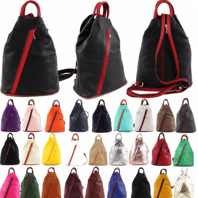 Vera Pelle weicher Leder Rucksack Backpack Damen Reise Tagestasche Handtasche Arbeit