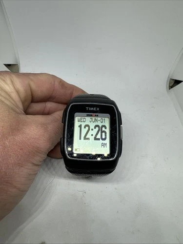 Vintage TIMEX IRONMAN GPS TW5M08400 M087 DIGITAL ALARM TIMER  BLACK MEN'S WATCH