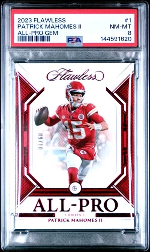 2023 PANINI FLAWLESS ALL-PRO GEM #1 PATRICK MAHOMES II 9/10 PSA 8
