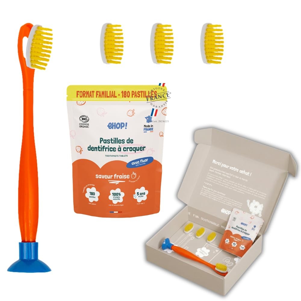 Kit Brosse à Dents Enfant avec 3 Têtes Extra Souples Rechargeables Vert