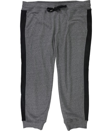 Calvin Klein Womens Velour Stripe Casual Jogger Pants, Grey, Plus Size, 3X