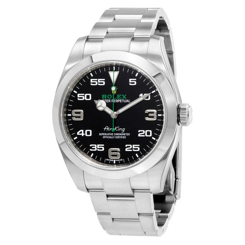 Rolex Air-King, black dial, stainless steel