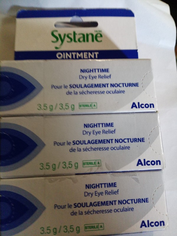 3x Systane Nighttime Lubricant Eye Ointment 3.5g Tube (1/8 oz) Each Tube 2027