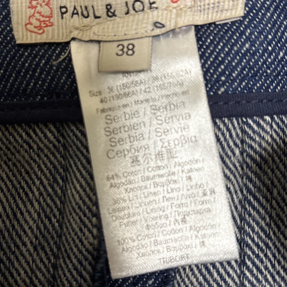 Falda Paul & Joe Sister para mujer 38 índigo mezcla de lino marinero botón delantero sin forro Foto 4 de 4