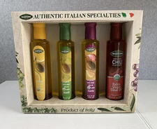 Mantova Organic Extra Virgin Olive Oil Set - Garlic, Basil, Chili, Lemon, 8.5 Oz