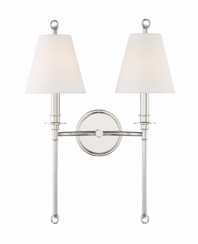 Crystorama Riverdale 14 1/2"H Polished Nickel 2-Light Wall Sconce - Picture 4 of 5