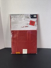 Origins 52" X 70" Red Spill Proof Microfiber Tablecloth Oblong New