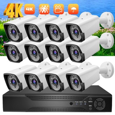 4/8 Channel Full HD Outdoor 1080p CCTV DVR Wired Home Security Camera System Kit