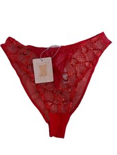 Savage X Fenty Women  s Red GLOSSY FLOSSY BRAZILIAN M