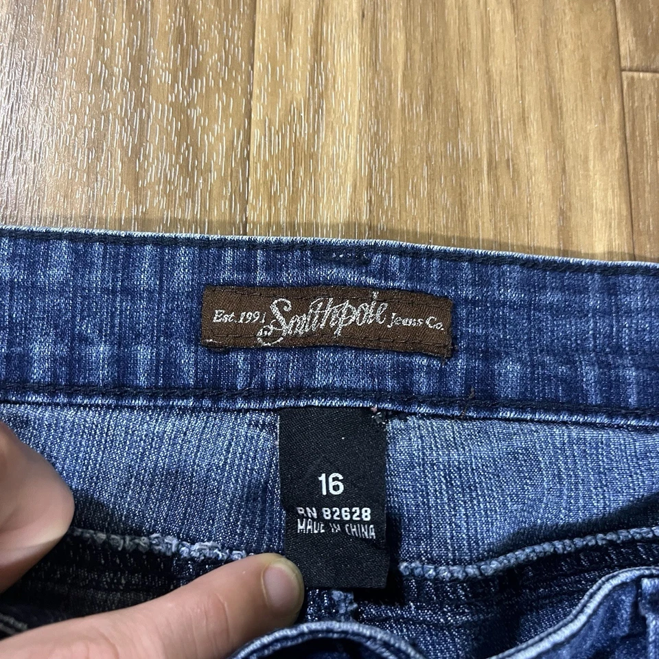 Pantalones cortos de jean bordados vintage South Pole para mujer 16 azul rosa Y2K años 90’s Foto 4 de 4