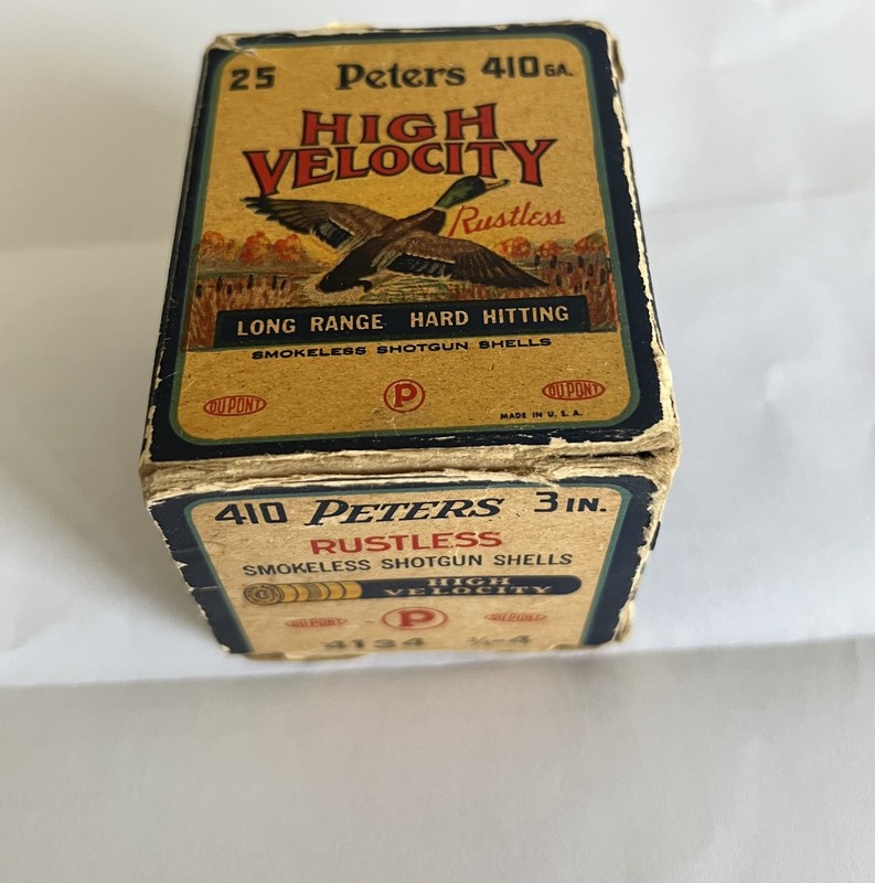 Vintage Shotgun Shell Box - Peters High Velocity 4/10 ga.  - EMPTY