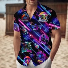 Disney Star Wars Mandalorian Sci Fi Aloha Summer Hawaiian Shirt
