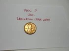 1955 P Lincoln Wheat Cent, Unc., Lamination Crack.