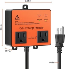 TV Surge Protector for Smart TV, Double Outlet Voltage Protector for Home Appli