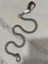 EDC Biker Wallet Chain, Stainless Steel SKULL Carabiner, Heat Anodized 22.5  