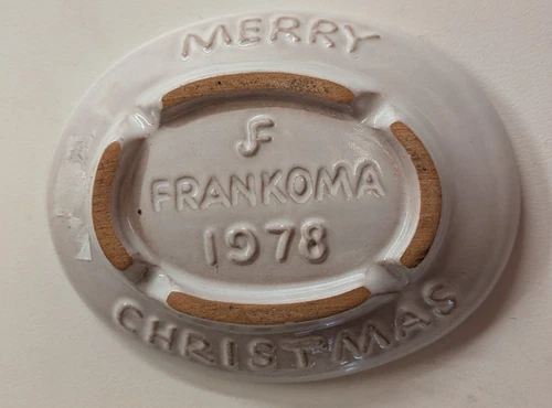 Vintage Frankoma Pottery Christmas Card 1978 Pitcher and Palette