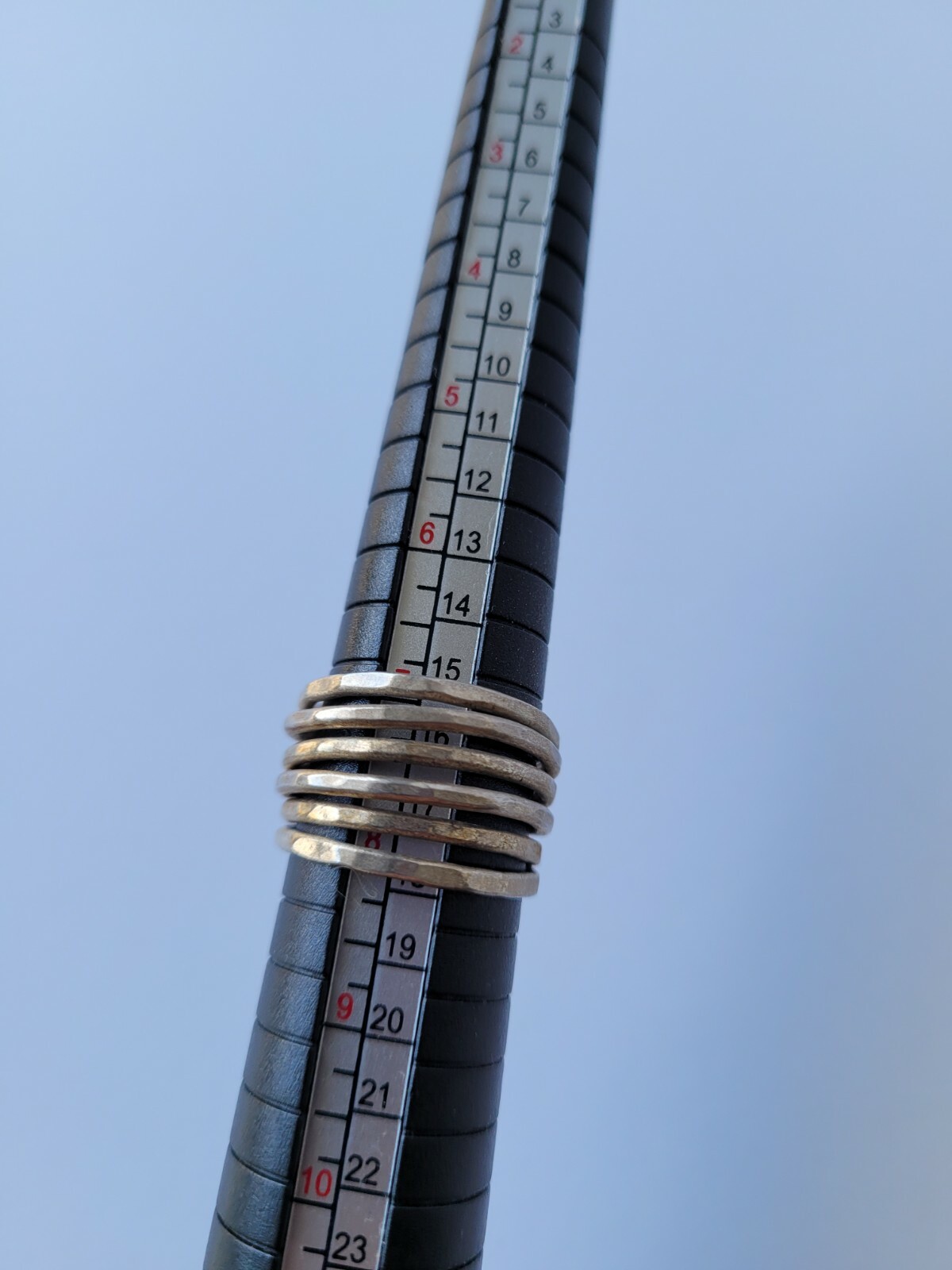 Ring Hammered Serving Silver  Multiband  Six Band… - image 5