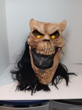 Vtg 2004 Mario Chiodo Halloween Mask Horned Demon Monster Skull Huge Mouth