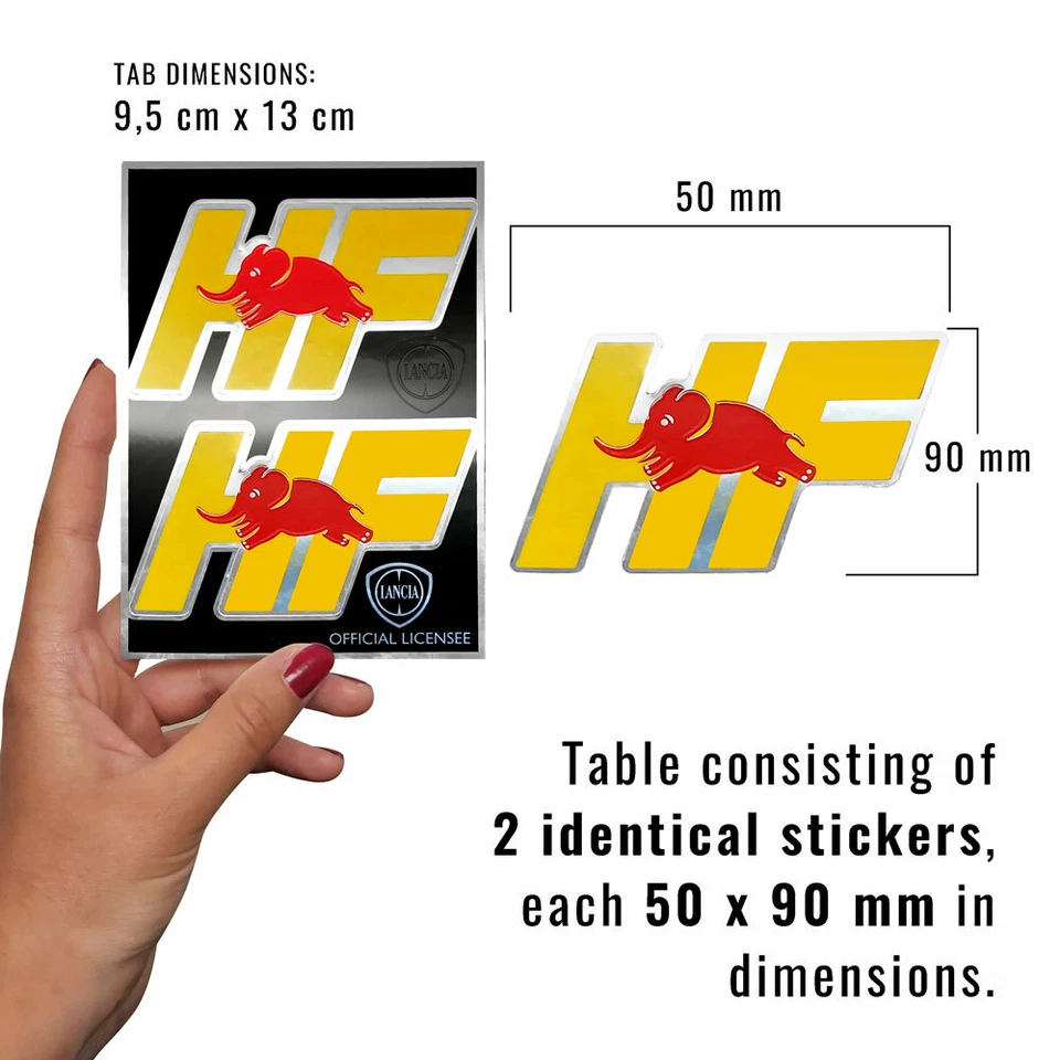 Adesivo HF Lancia Delta Integrale Ufficiale 2 Loghi, 94 x 131 mm - Immagine 3 di 4
