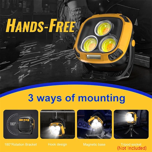 Rechargeable 3300 Lumen Work Light Magnetic LED Super Bright Portable Work light - Picture 11 of 16