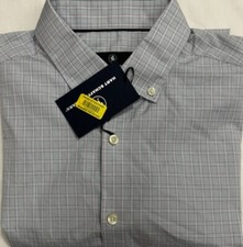 Hart Schaffner Marx Men's Casual Short Sleeve Shirt Gray Plaid Size L 13.50