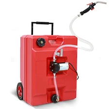 12.5 Gallon Portable Fuel Caddy Tank with 12V DC Electric Fuel Oil Transfer Pump