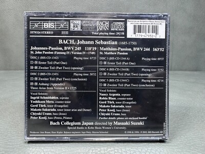 JS Bach The Passions 5 CD Masaaki Suzuki Collegium Japan St John