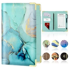 Leather Server Book with Pocket for Waiter Waitress Receipt Book