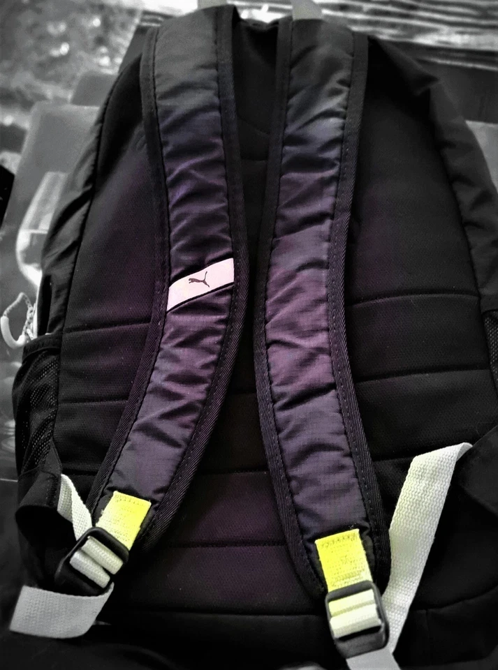 PUMA Logo Padded Bag School SPORT BLACK/GREEN  Backpack SIZE 18.5” (H) x 13” (W) - Image 2 of 4