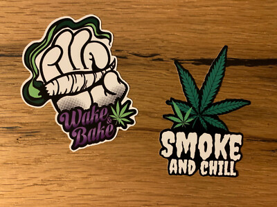 2x Joint Aufkleber Hanf Tuning Hippie Peace Kiffen Bus Cannabis Vintage TOP #574